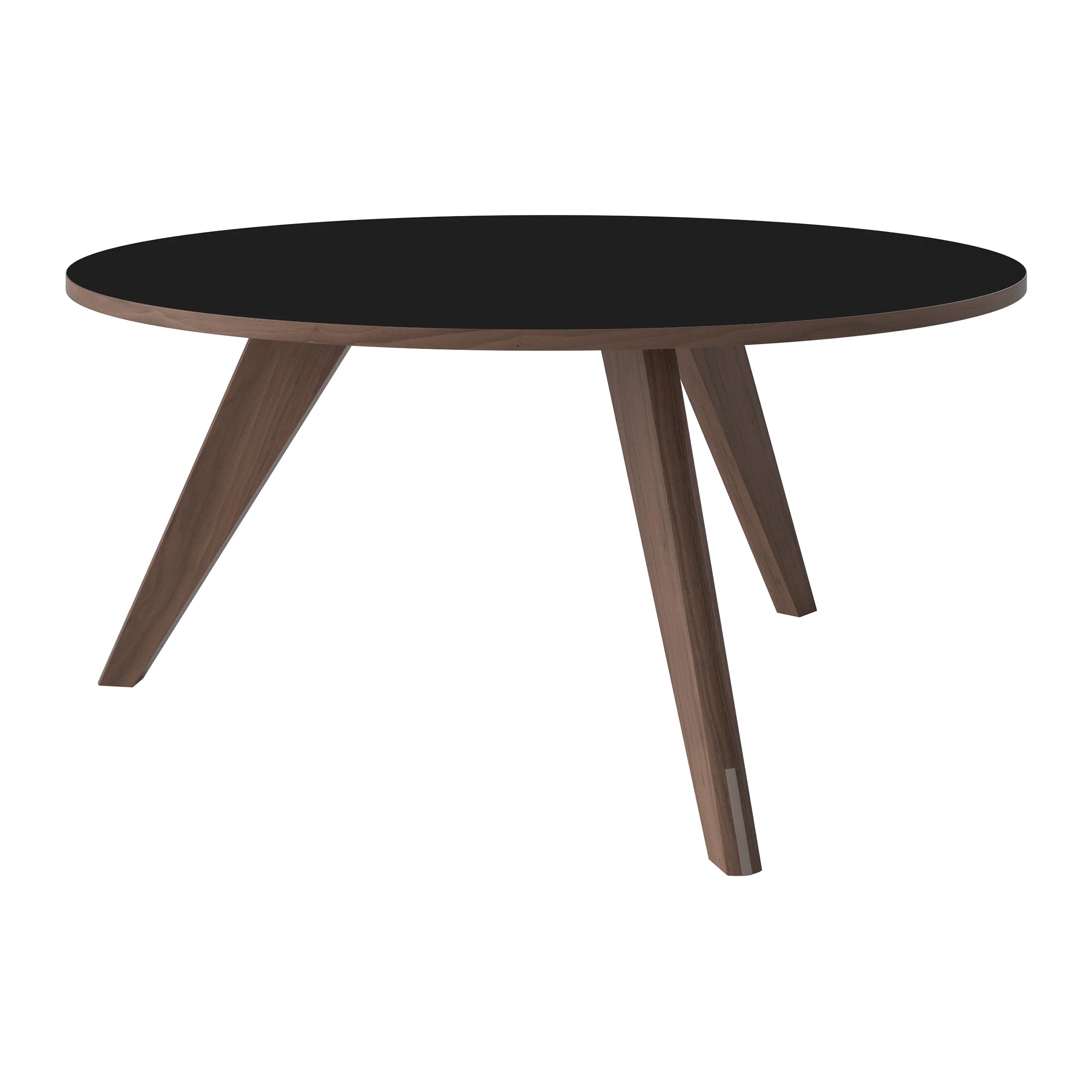 Bolia New Mood Salontafel - Geolied Walnoot - Ø 90 cm - Zwart
