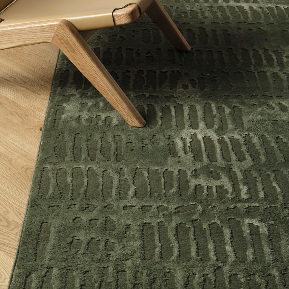 Revival Rugs Shell 10'6 x 14'3 Washable Area Rug for Living Room Bedroom - 100% Recycled Oeko-TEX Certified, Medium Pile, Green