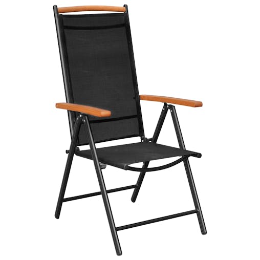 NNEVL Folding Garden Chairs 6 pcs Textilene Black
