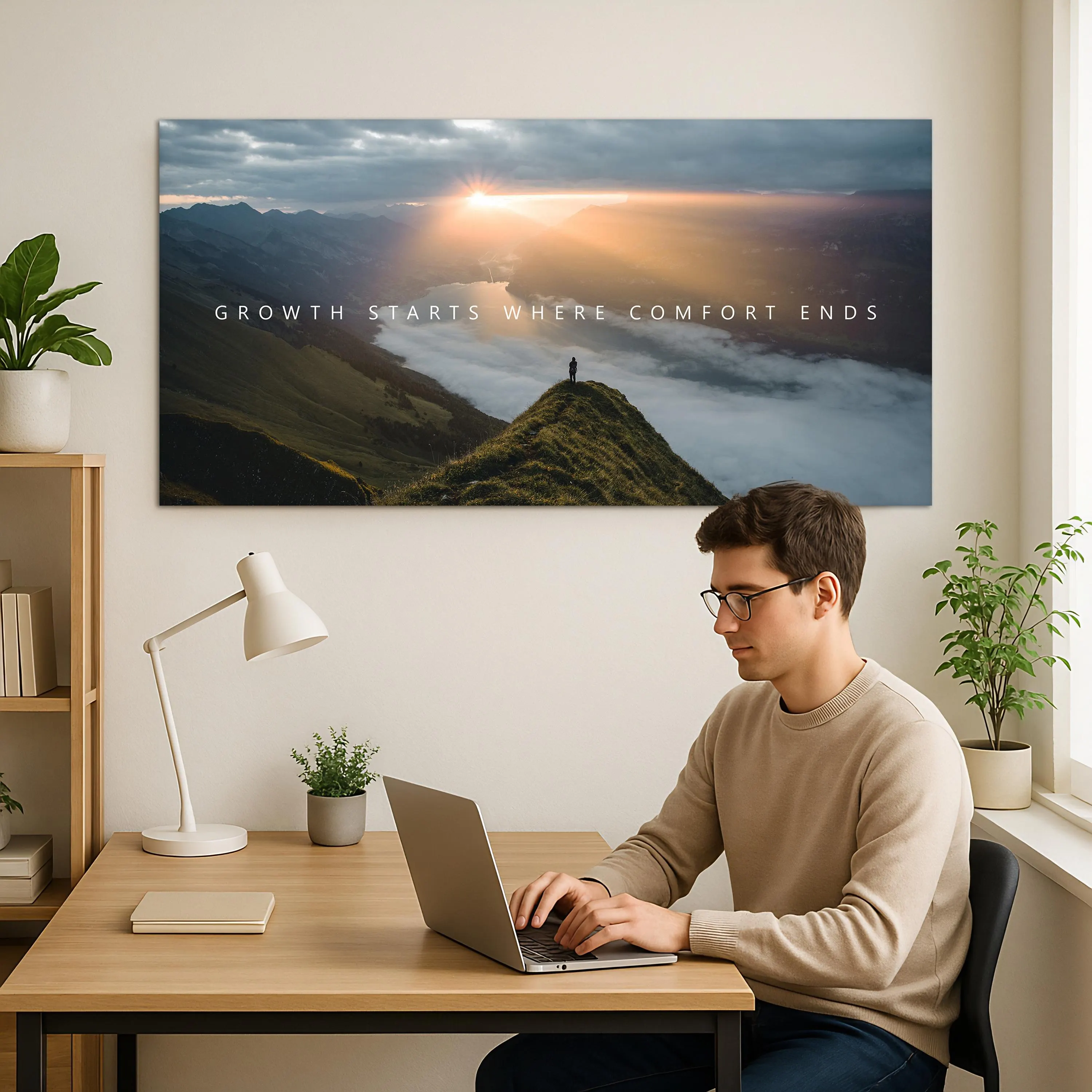 Inspirational Wall Art For Office Decor Growth Mindset Canvas Gifts For Entrepreneur Wall Art Landscape Workspace Decor Success Quotes Print