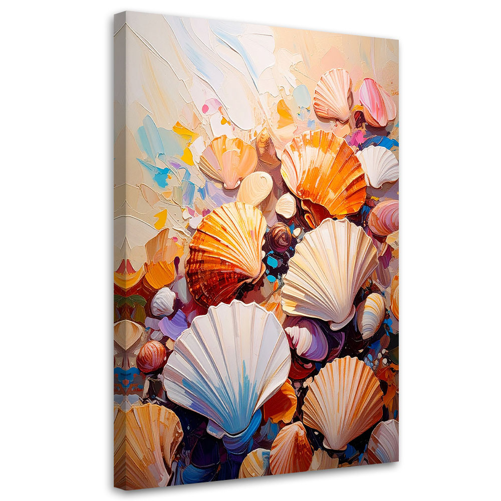 Feeby Obraz do łazienki salonu, Kolorowe Muszle na plaży 40x60