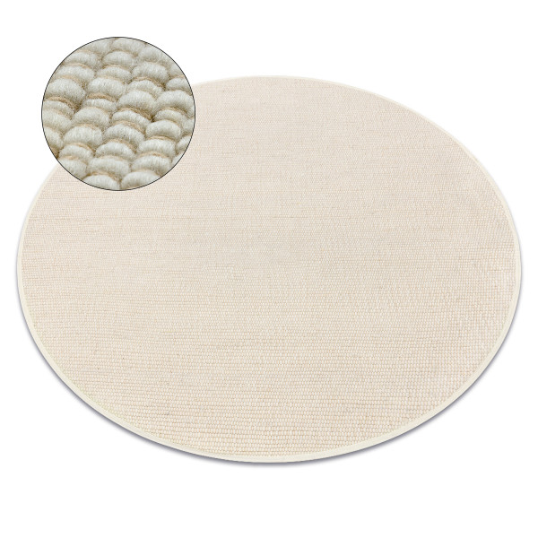 Dywan NEPAL 2100 natural, krem - wełniany, dwustronny, koło 100 cm