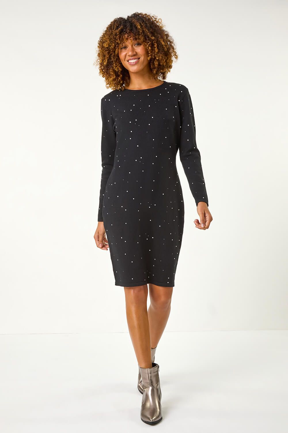 Roman Embellished Knitted Dress