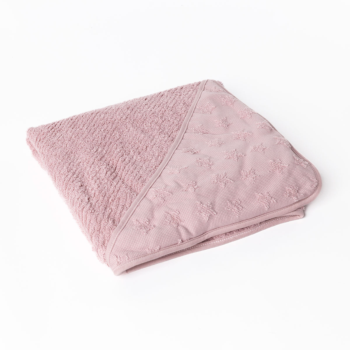 Toalha de banho com capuz rosa com estrelas 100x100cm