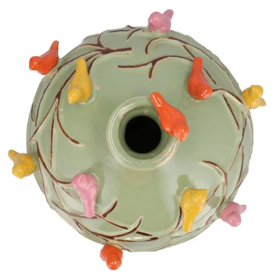 DK Design Vaas Vogels - pistache groen - D29 x H28 cm