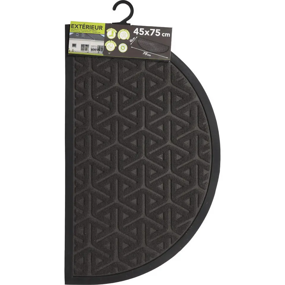 Luance Deurmat - donkergrijs - rubber - halve maan - 75 x 44 cm