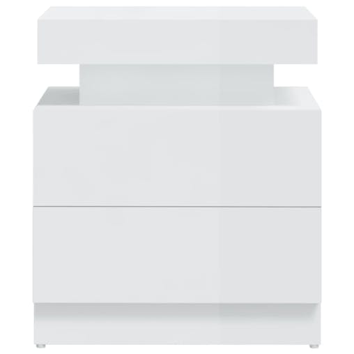 NNEVL Bedside Cabinet High Gloss White 45x35x52 cm Chipboard