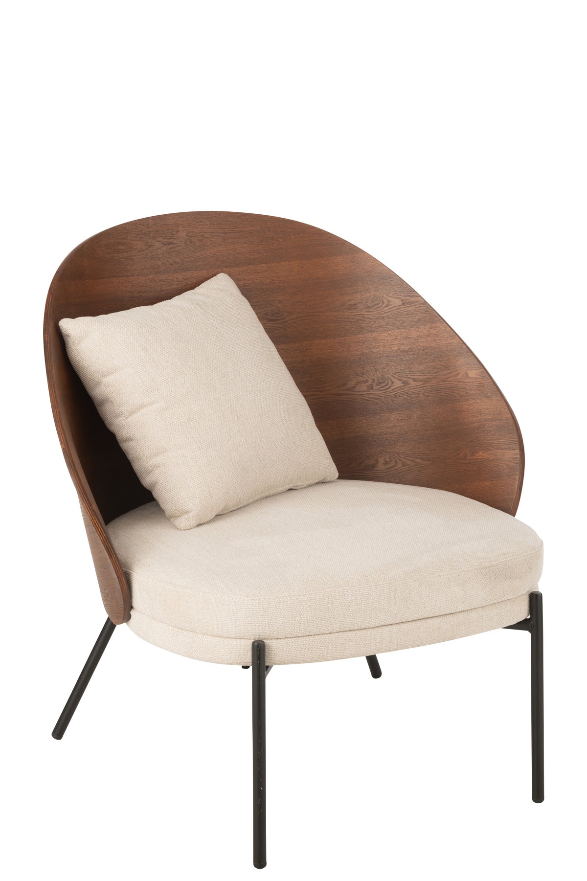 J-Line loungestoel - multiplex/metaal - bruin/beige