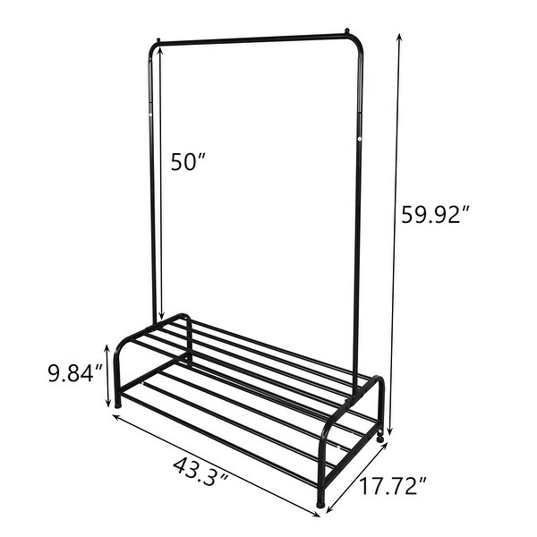 Metal Clothing Garment Rack with Shelves
