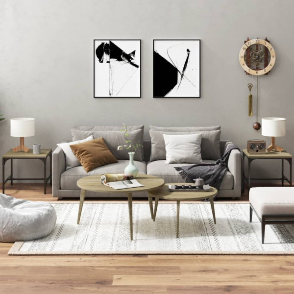 Stolik Kawowy Ława Stół Dąb Sonoma 40x40x35 Do Salonu Do Pokoju