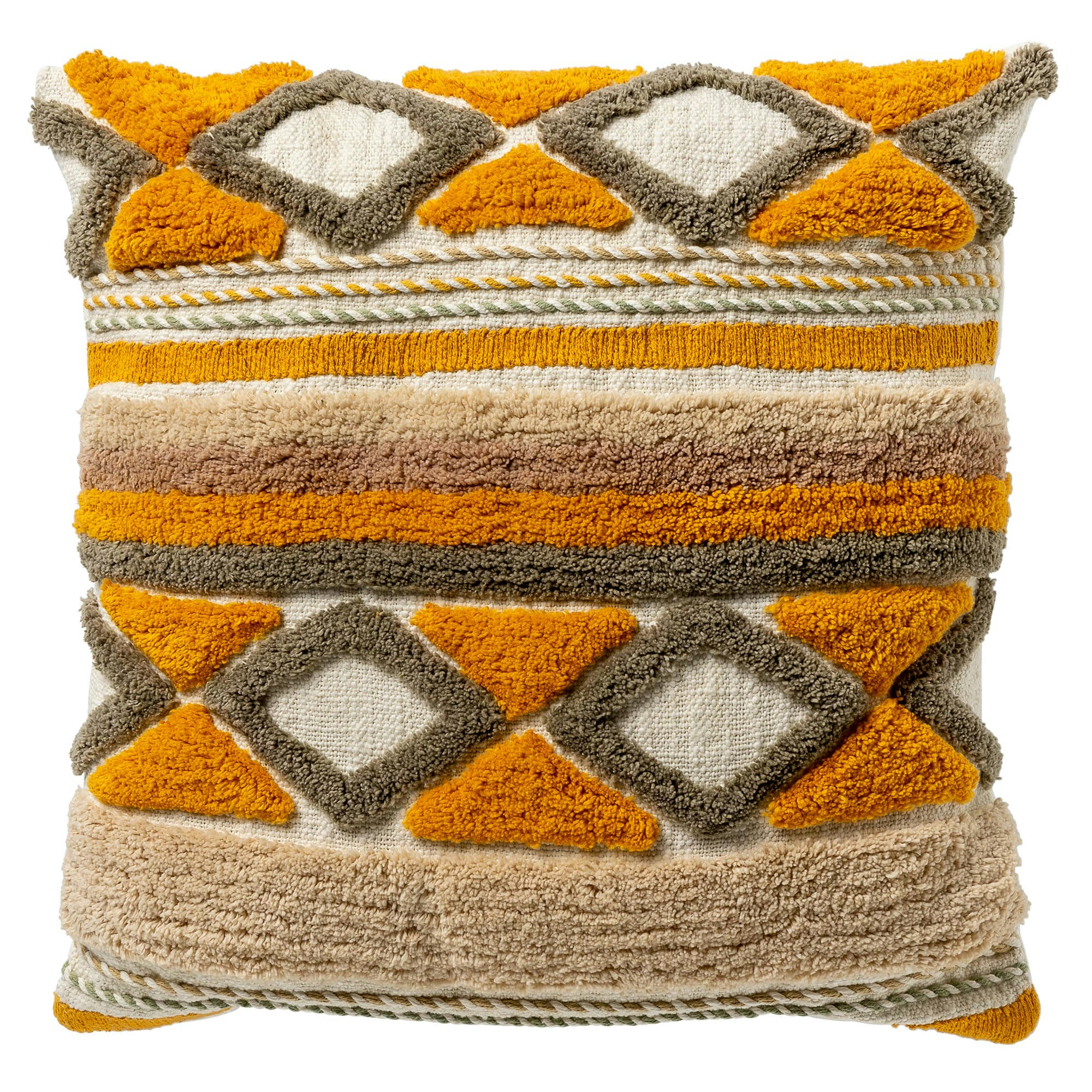 - Coussin - vert en coton 45x45 cm avec motif