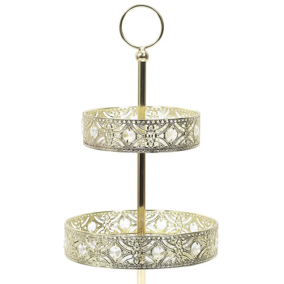 Home Deco Factory Etagere 3 laags - goud - metaal - 25 x 46 cm