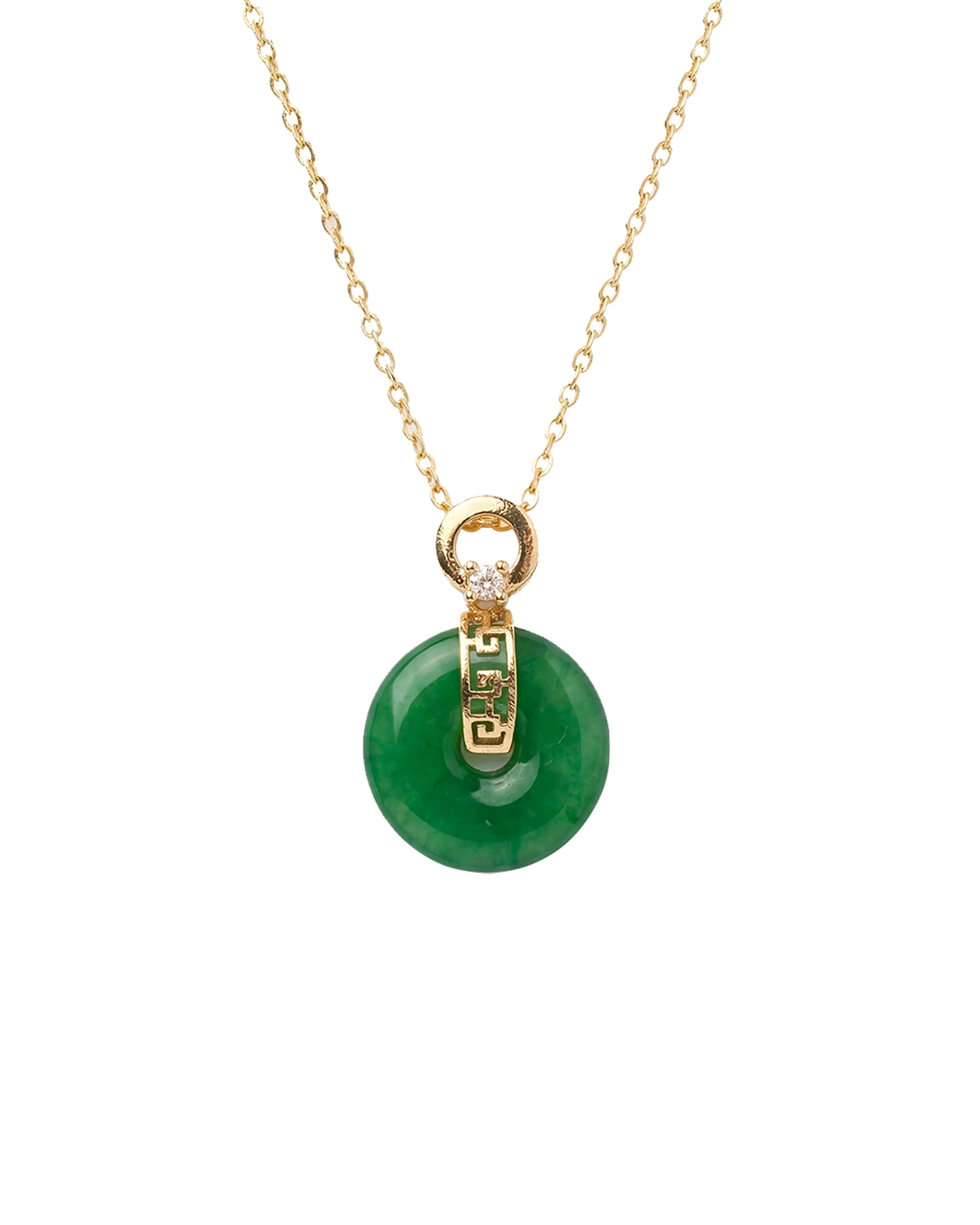 Donut — Green Jade Pendant Necklace