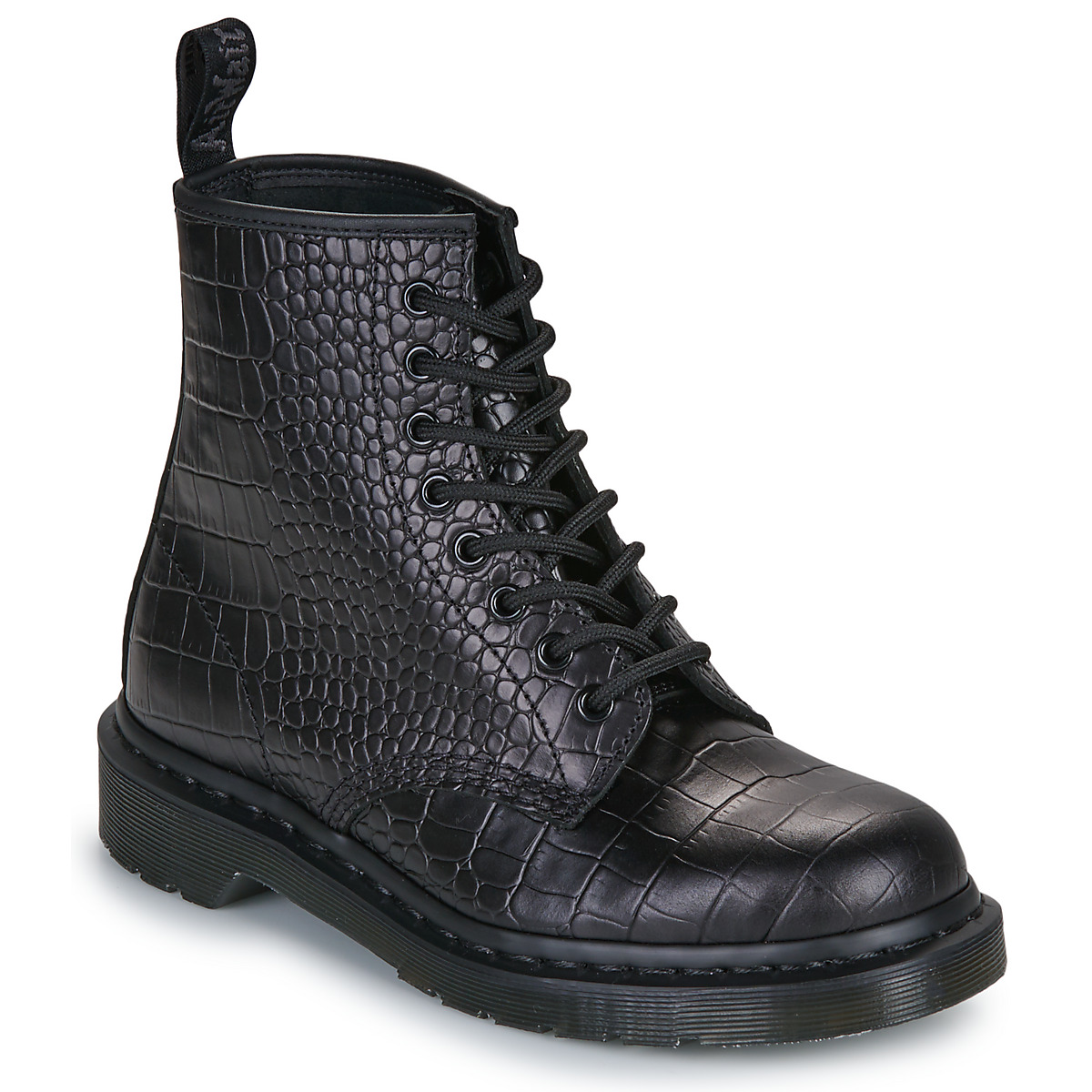 Dr. Martens - 1460 Croco 8 Eye Boot Black New Vibrance Croco - Black / Croc
