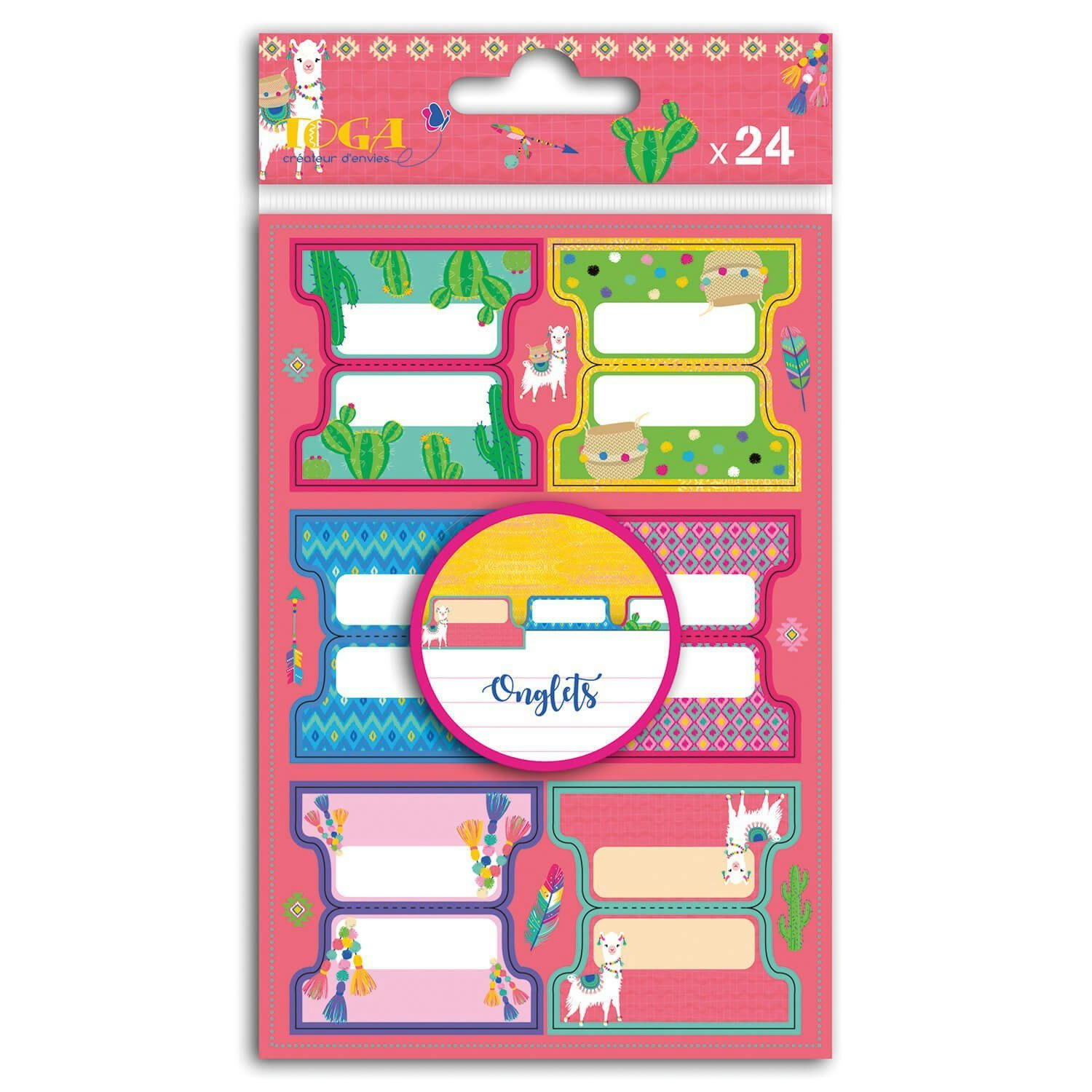 - Lot de 24 stickers onglets oh lama