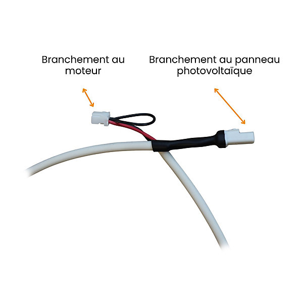 Câble opérateur Bubendorff 60 cm, pour panneau photovoltaïque et moteur volet battant