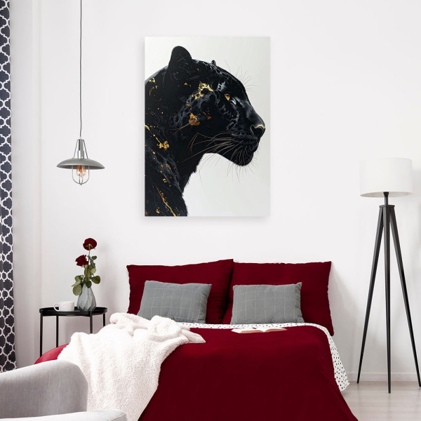 Obraz na płótnie do salonu sypialni biura, Pantera zwierze Glamour 20x30