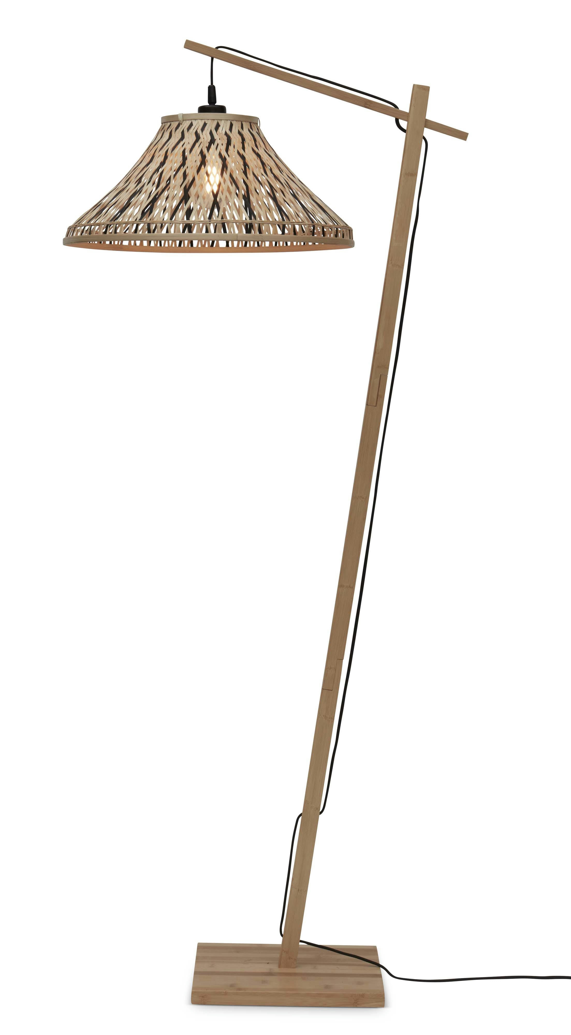 TAHITI - Lampadaire bambou abat-jour bambou naturel/noir, h. 150cm