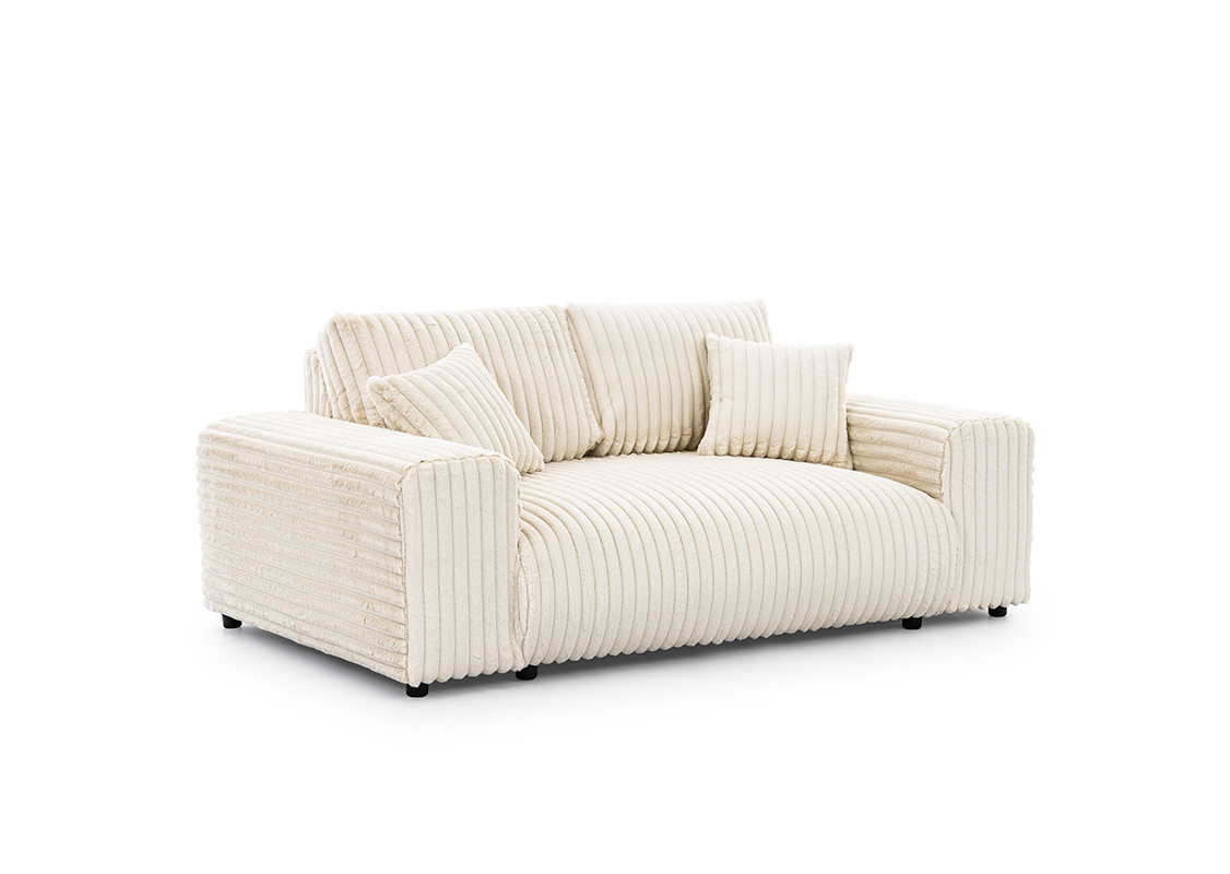 Ropez Justin sofa 2 bez funkcji tkanina dzianina futerko kremowy Vito 23