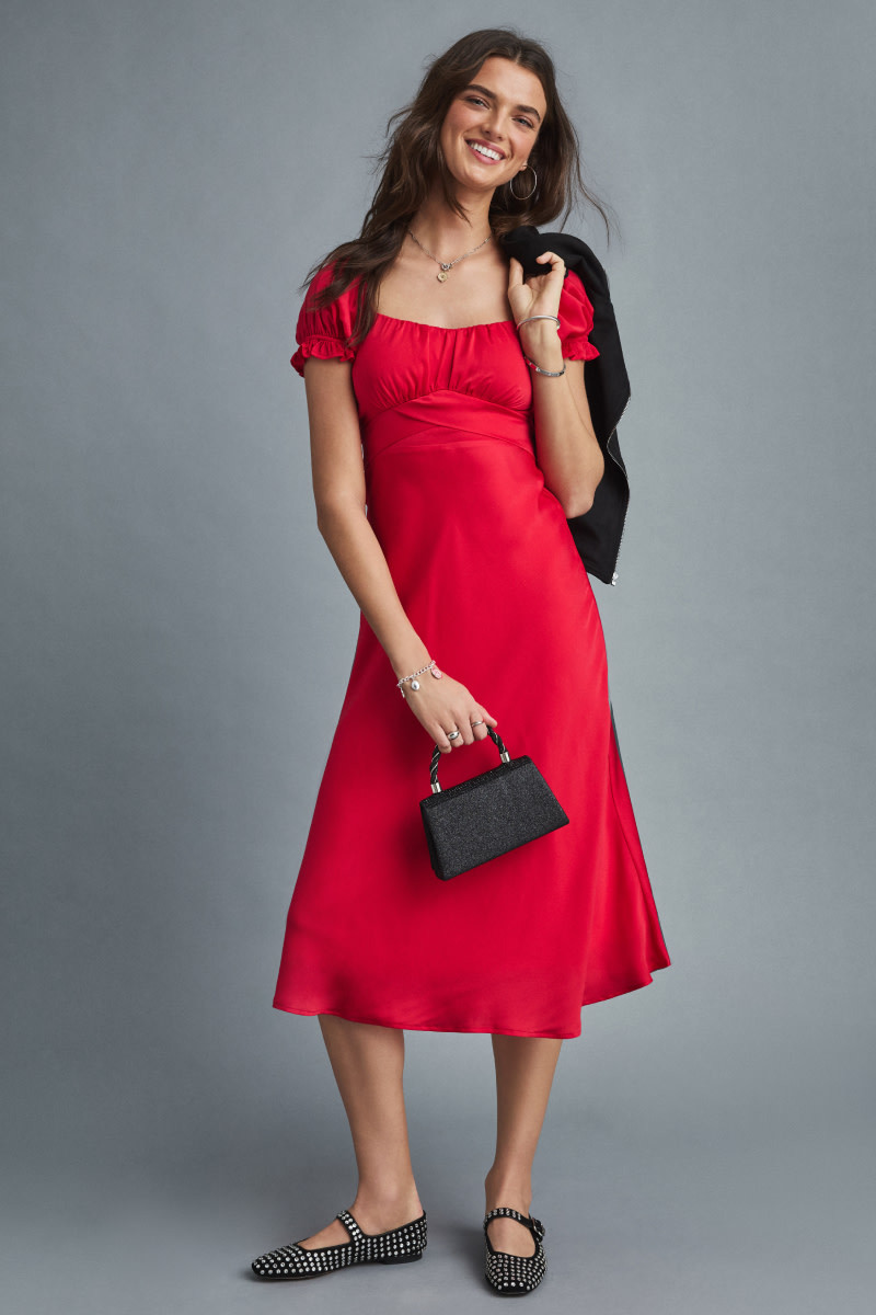 Sue Satin Midi Dress