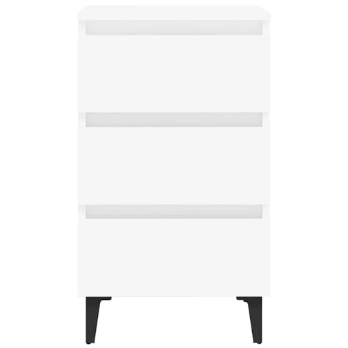 NNEVL Bed Cabinet with Metal Legs 2 pcs White 40x35x69 cm