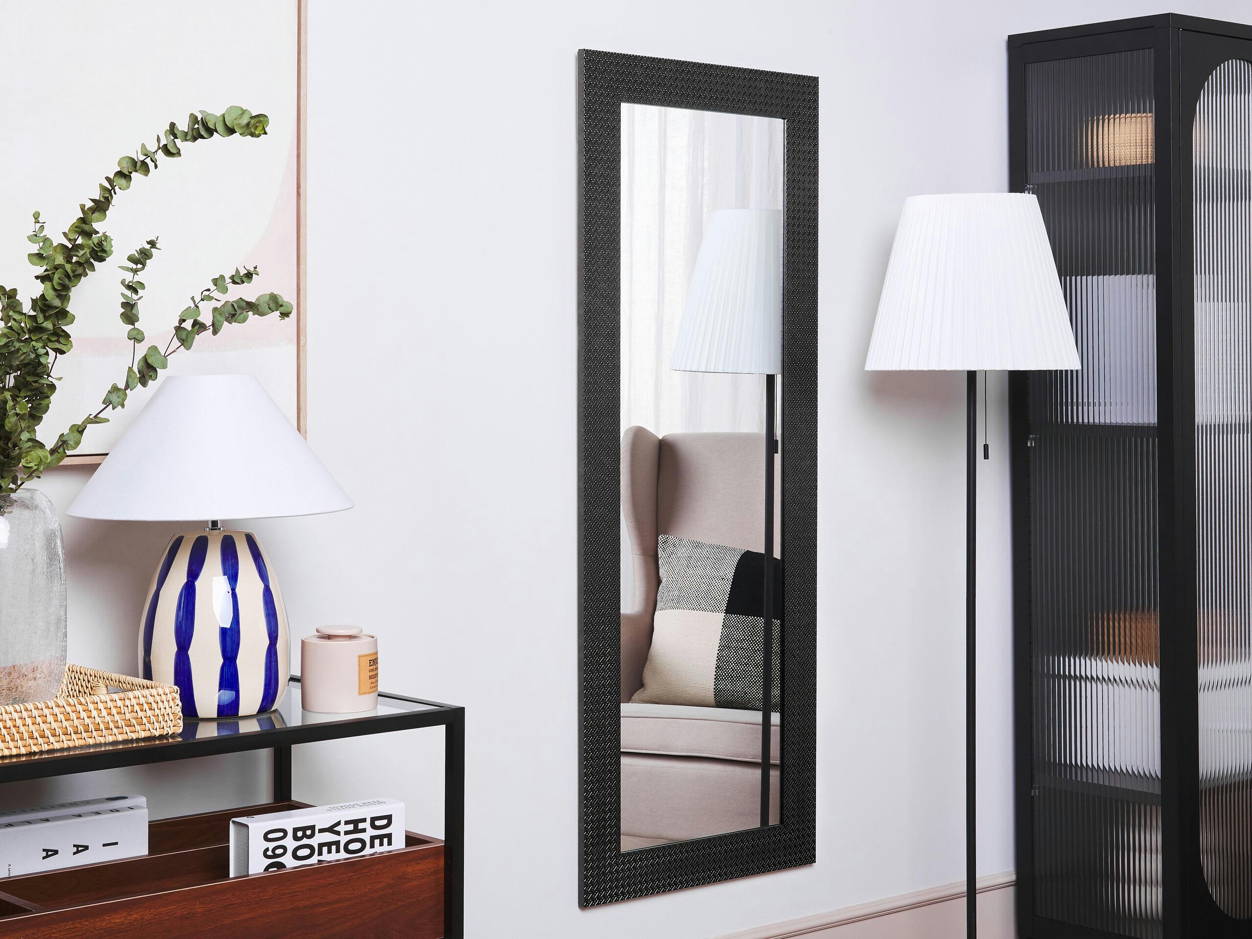 PLAISIR - Miroir en matériaux synthétiques noir 130x50