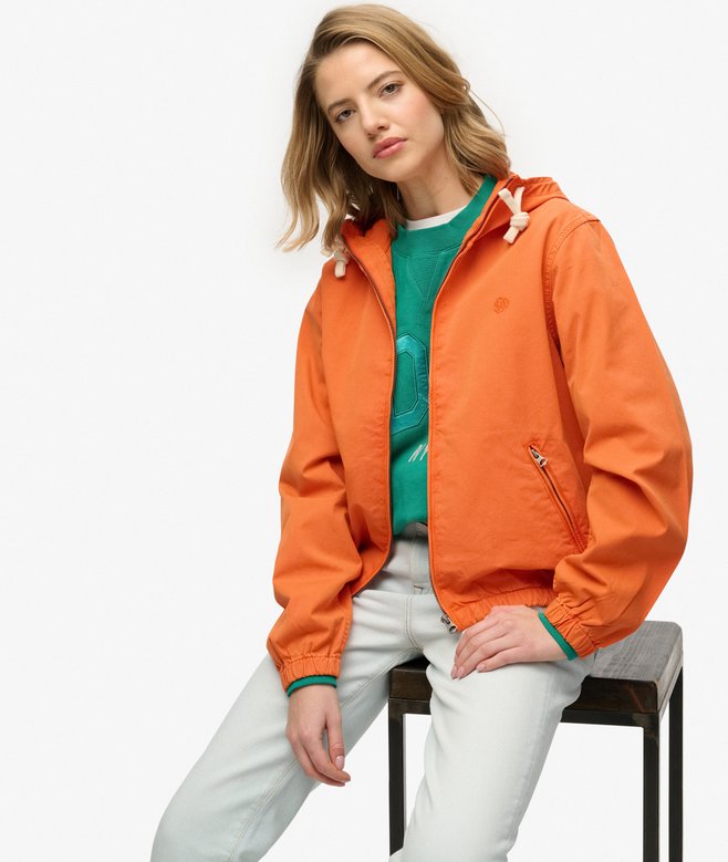 Hooded Washed Twill Jacket