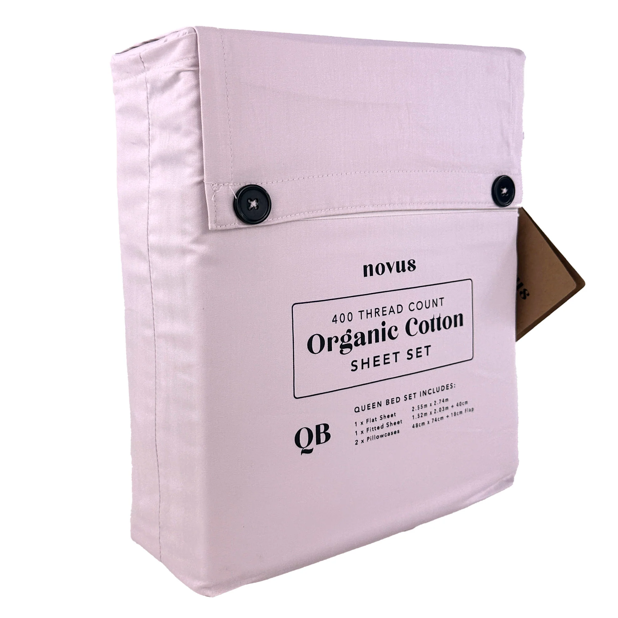 Novus 400TC Organic Cotton Sheet Set, Light Purple - Queen Bed