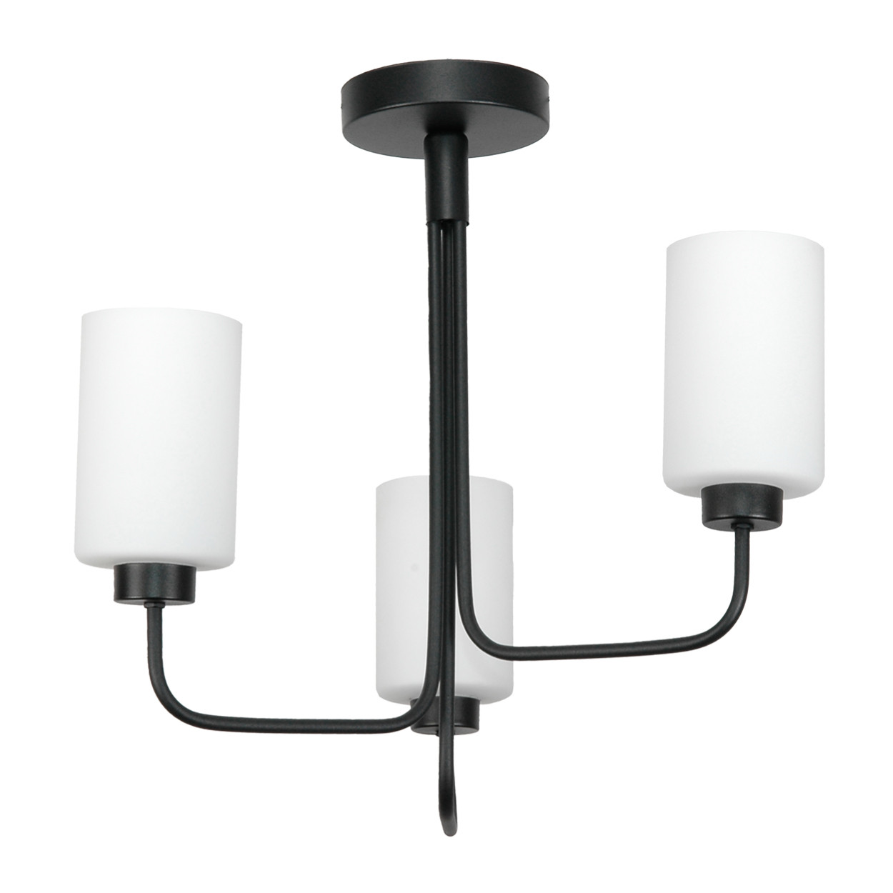 Lampa sufitowa EDYLIT czarna białe klosze loft 3xE27 JASTAR 15-422