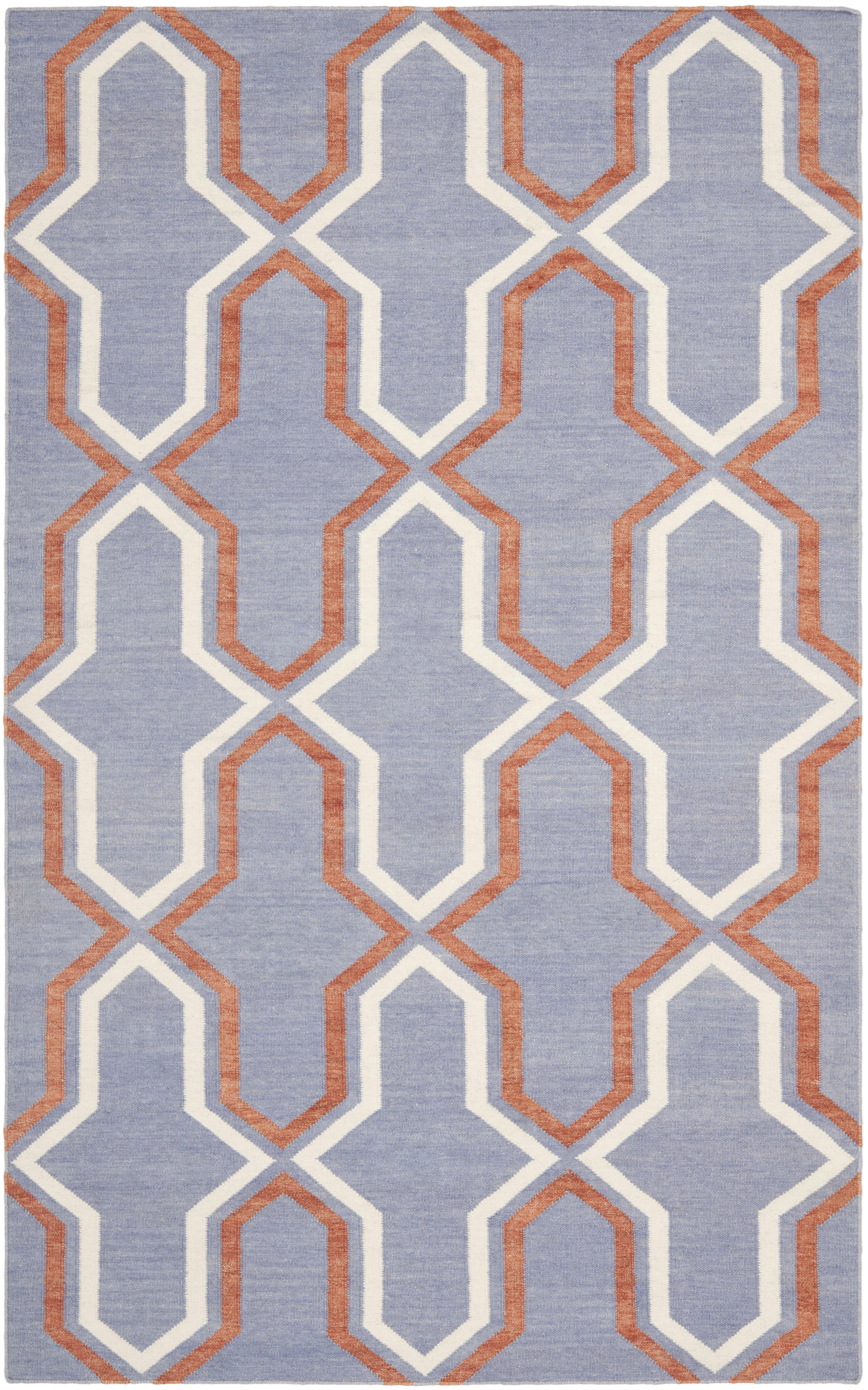 DHURRIE - Tapis de salon interieur en violet & multicolore, 122 x 183 cm