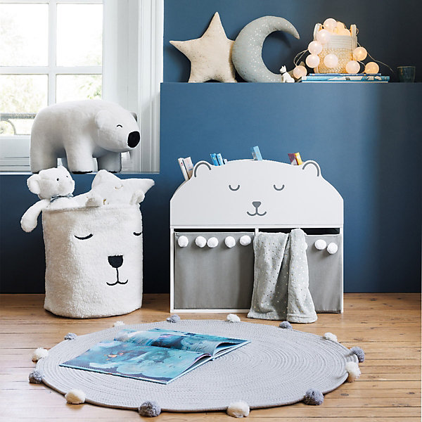 Meuble de rangement Ourson en bois 56x30cm blanc - Atmosphera