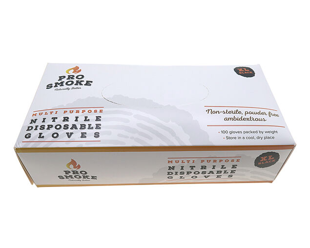 Pro Smoke Black Nitrile Gloves 100 Pack