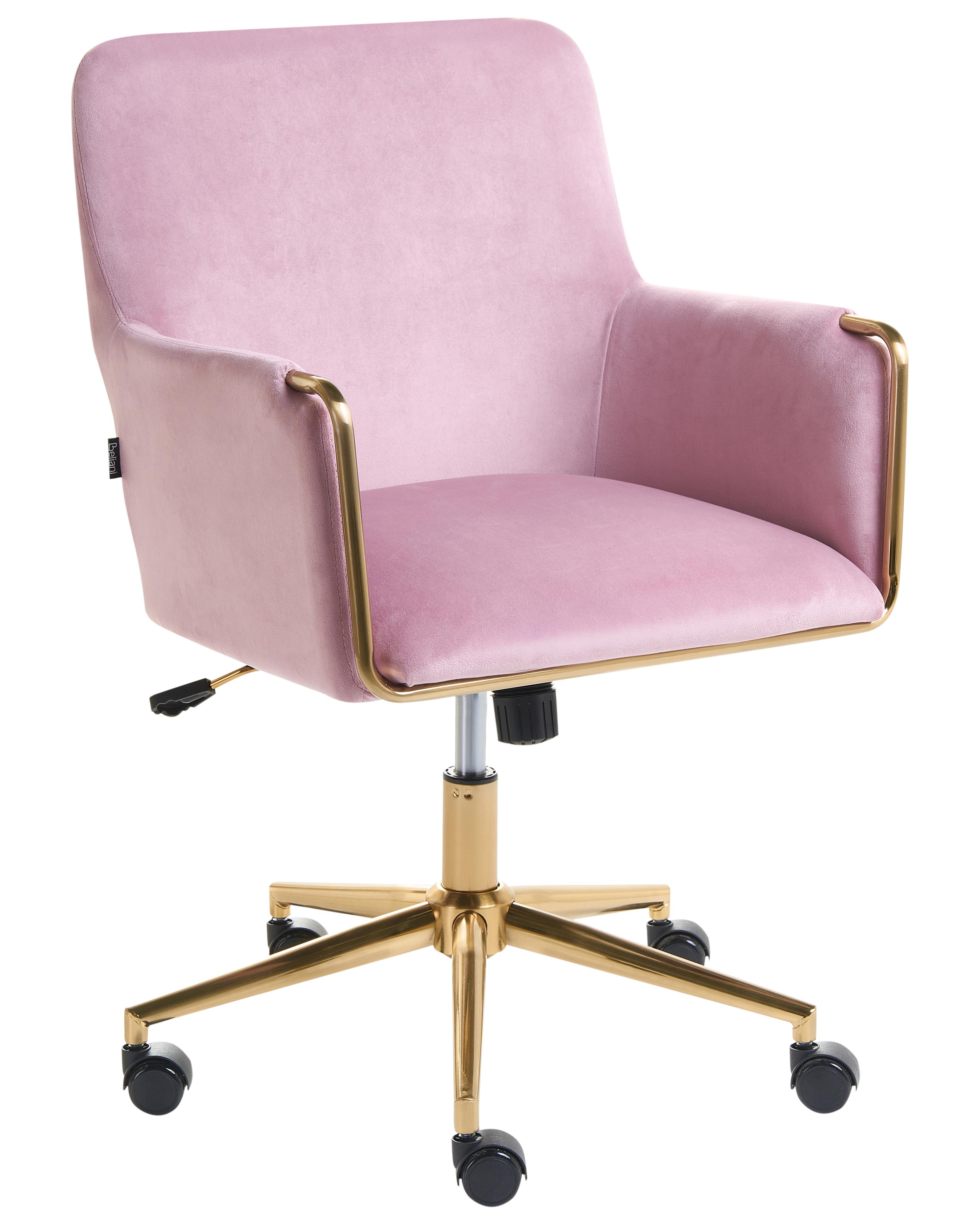 Desk Chair ALTONA Velvet Pastel Pink