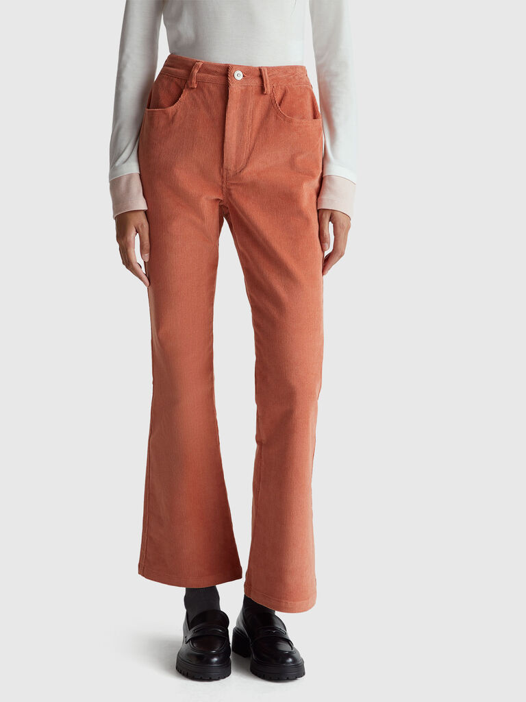 Corduroy bootcut trousers