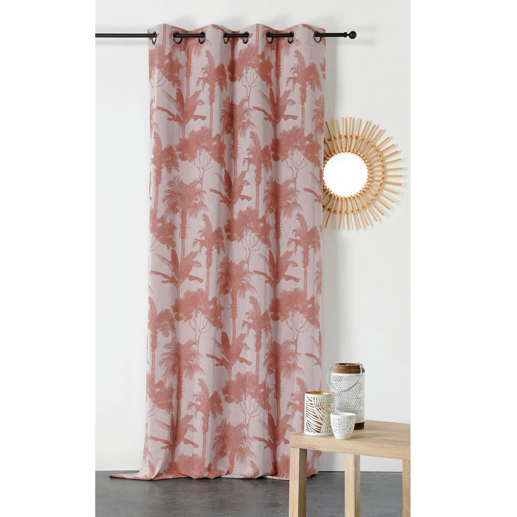 - Rideau d'ameublement tropical coton terracotta 140x260 cm