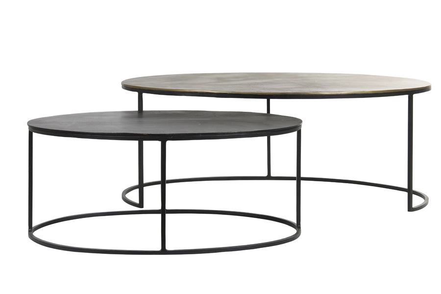 Light & Living salontafel PAXSON - 103x60x40cm - brons - Set van 2