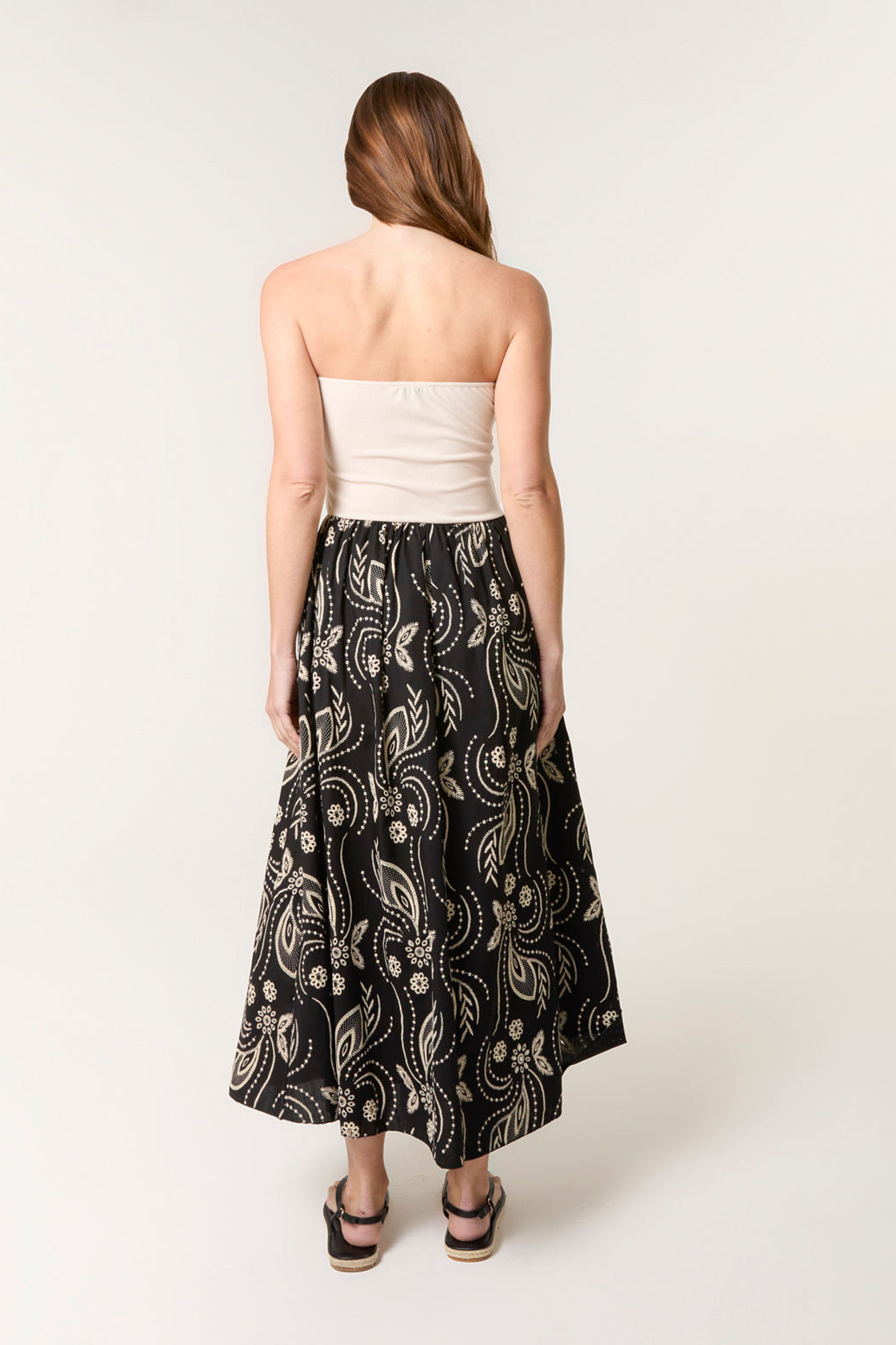 Blue Vanilla Black Embroidered Bandeau 2 In 1 Dress