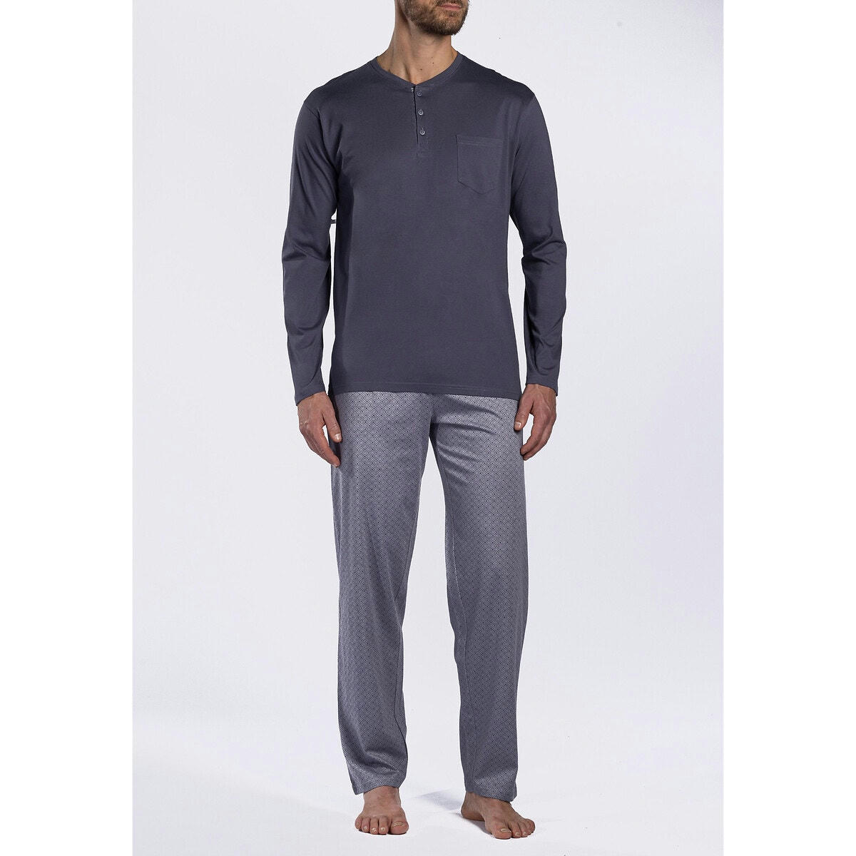 Pyjama long coton mercerisé