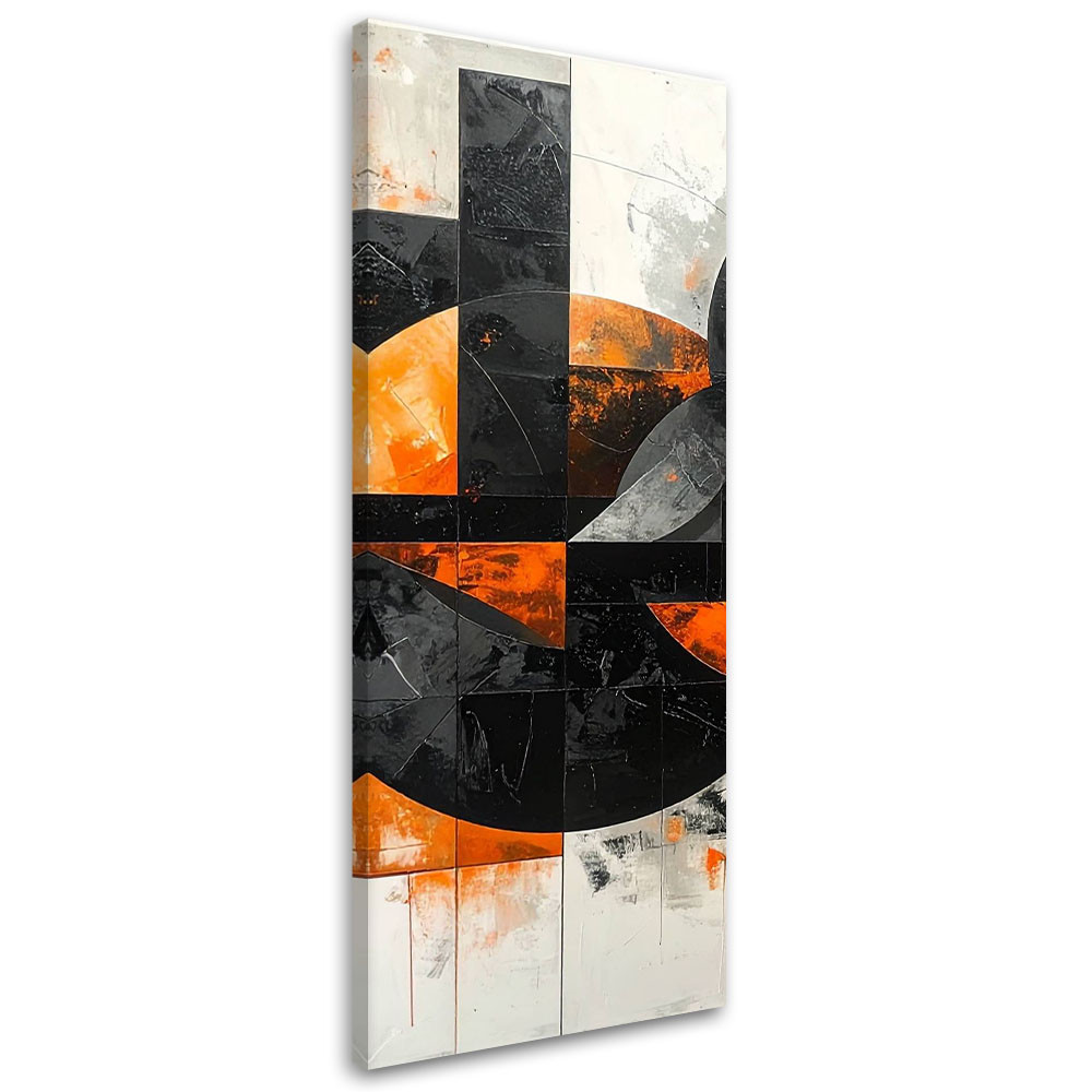 Obraz do salonu pokoju biura, Abstrakcja koła kształty czarno 30x90
