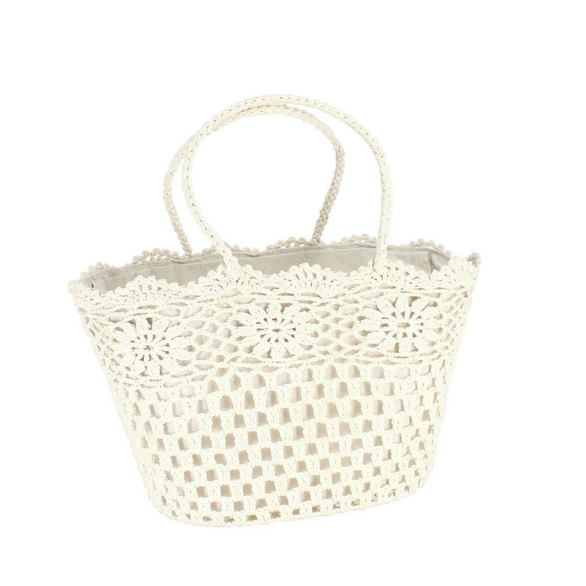 MIA - Panier en crochet écru