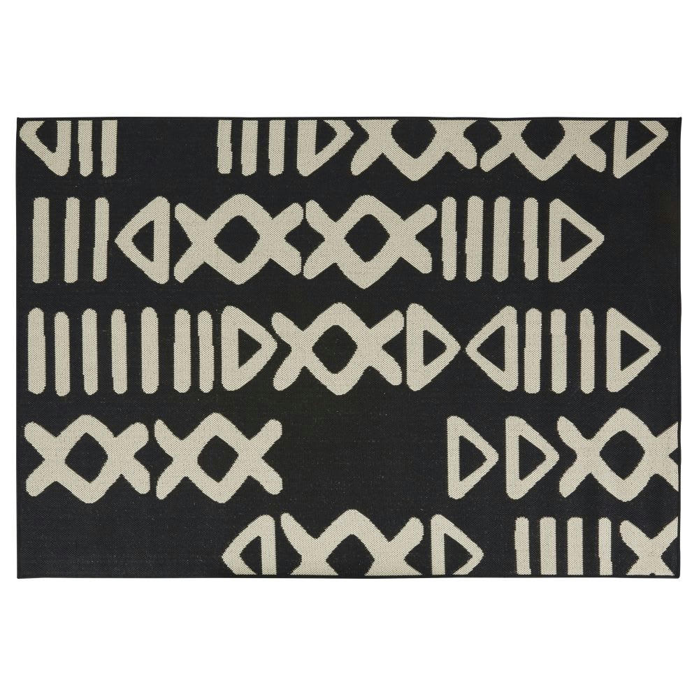 MANZI - Tapis en polypropylène noir et gris 160x230