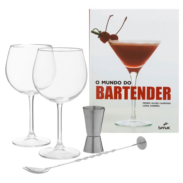 KIT LIVRO O MUNDO BARTENDER   TAÇA GIN