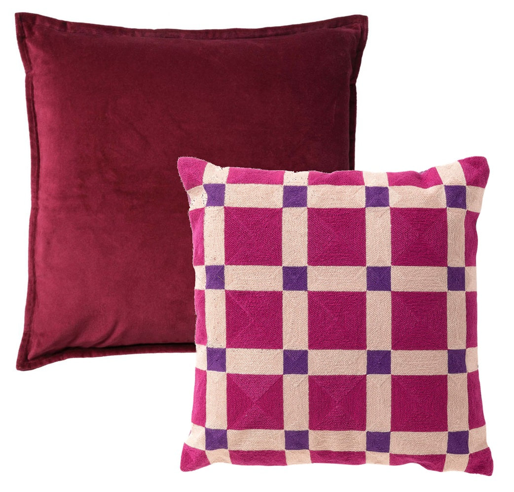 Dutch Decor set sierkussens - Blocks en Caith - Roze