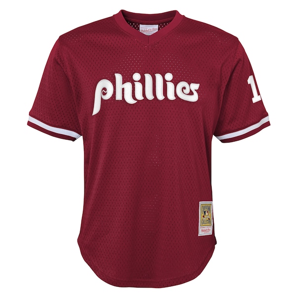 Darren Daulton Philadelphia Phillies Youth Cooperstown Collection Mesh Batting Practice Jersey - Burgundy