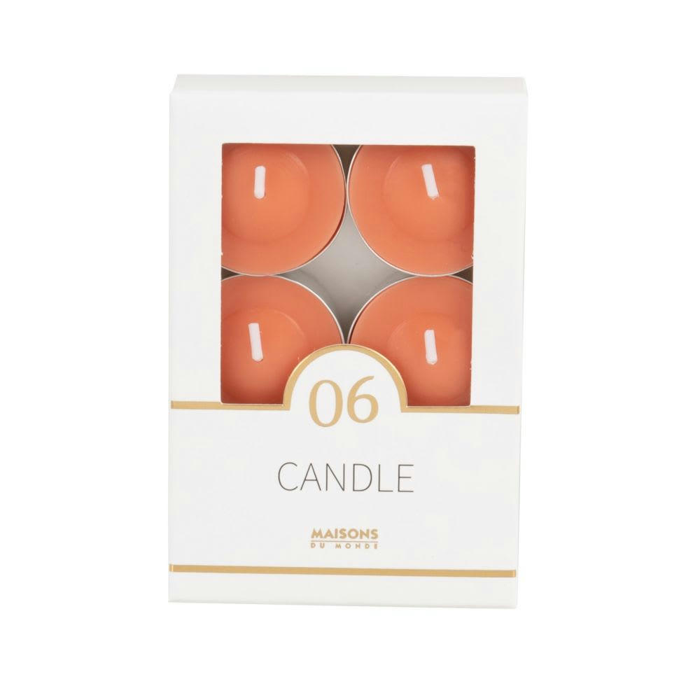 COLORAMA - Bougies chauffe-plat terracotta (x6)