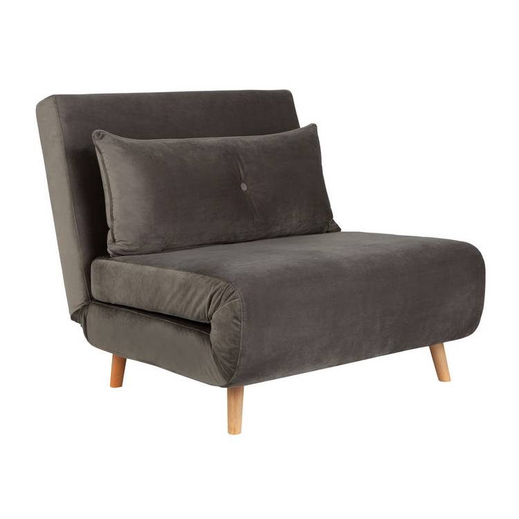 Habitat Roma Velvet Fabric Chairbed - Charcoal