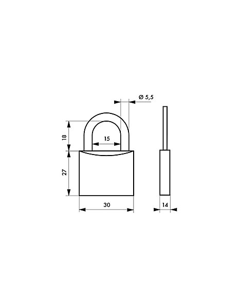 Cadenas à clé Chtiote Meuh, acier, intérieur, anse acier, 30mm, 3 clés - THIRARD