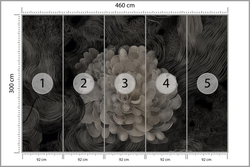 Fototapeta Monochromatyczna Kwiatowa Abstrakcja 460x300cm