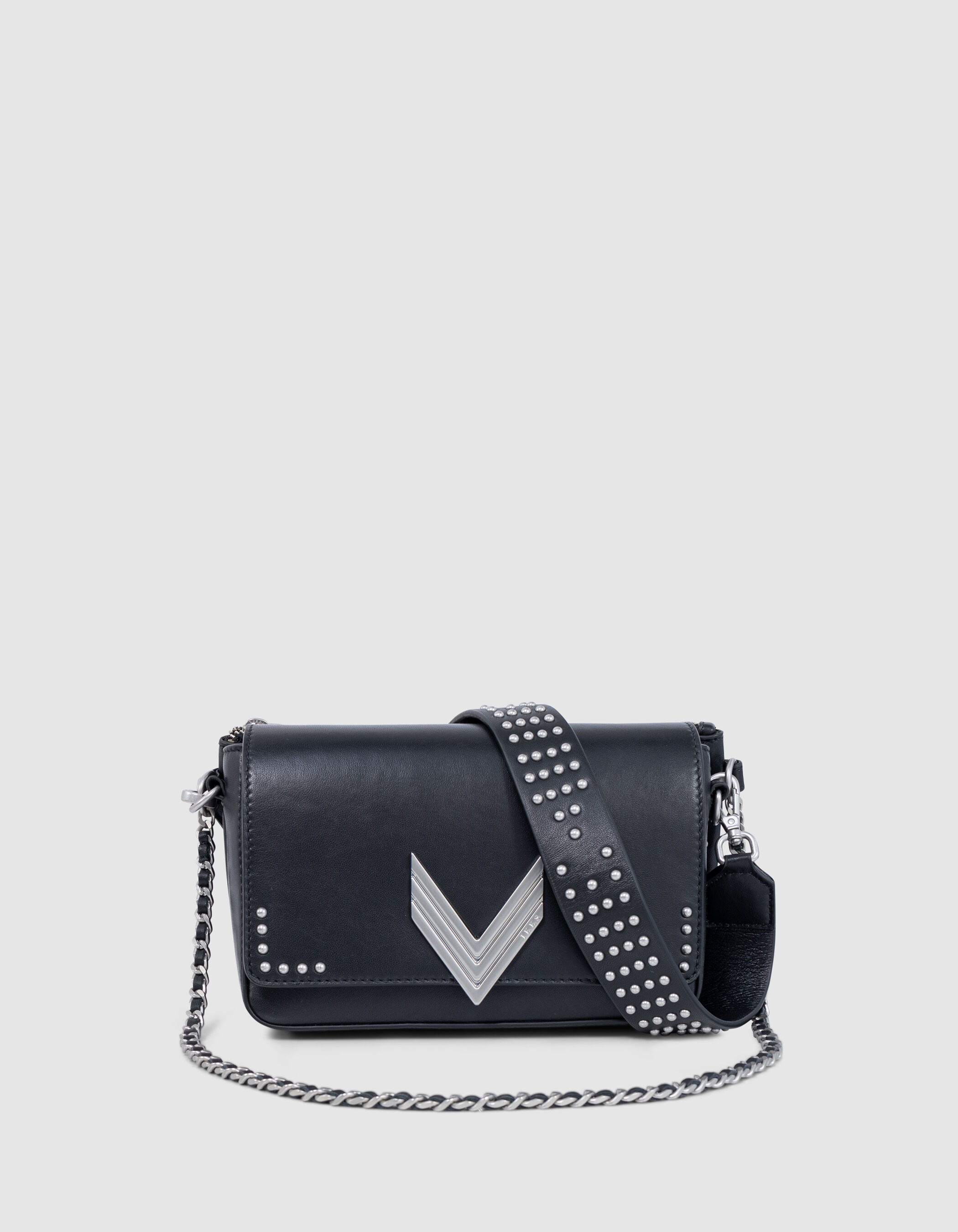 Le 111 BARBETTE noir cuir décor clous Femme