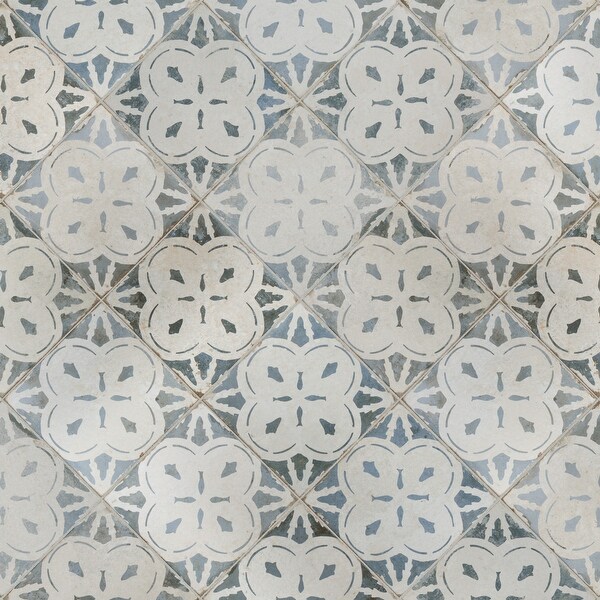 Merola Tile 17.63 in. x 17.63 in. Royals Aurora Blue Ceramic Floor and Wall Tile